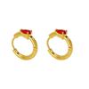 European & American Fashion Luxury Zirconia Water Drop Titanium Steel Hoop Earrings for Women