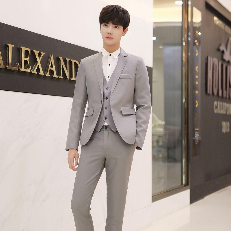 Men's Suit Korean Version of Youth Slim Fit Solid Color Single-row One-button Small Blazer