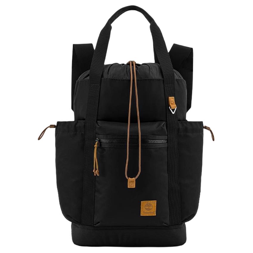Timberland 26L Fashion Simple Multifunctional Drawstring Closure Backpack Unisex Backpack Black A61QU001 Black