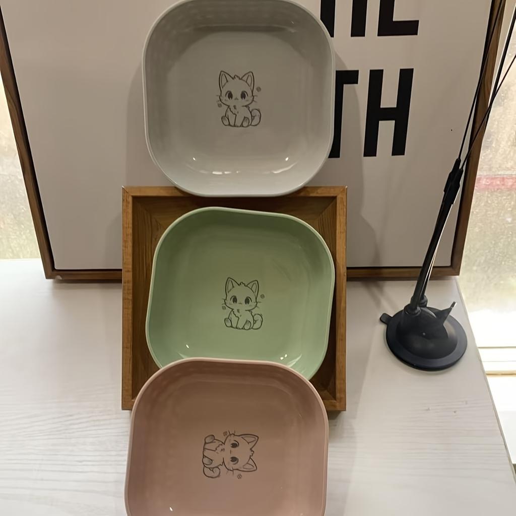 4 Stück Auslaufsichere Katzennäpfe Flache Weite Kitten-Schalen, Kunststoff Futter- & Wassernäpfe für Wohnungskatzen, Sichere & Stilvolle Accessoires
