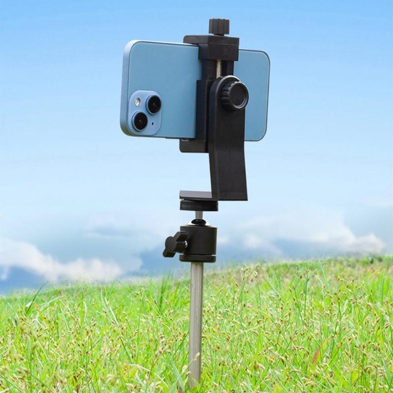 Portable Golf Cart Phone Holder with Landing Pad  Outdoor Ground Spikes Phone Holder for Secure Swaying Recording Analysis