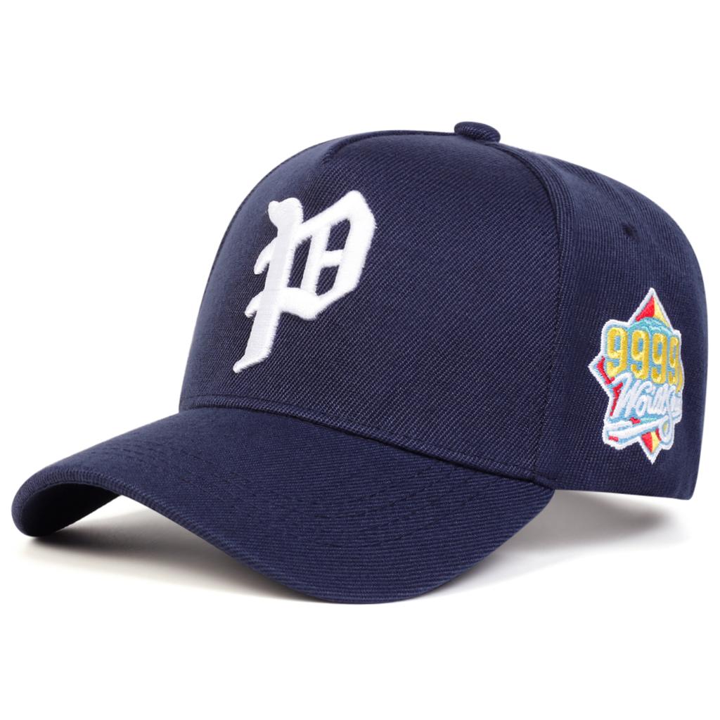 Unisex Gothic P Embroidery Adjustable Personality Baseball Hat Street Hip-hop Caps Spring Autumn Outdoor Leisure Hats Travel Accessories for Women Men