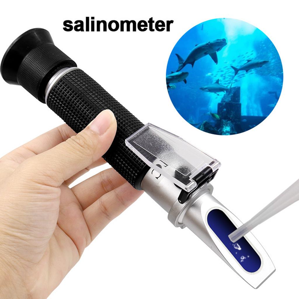 Salinity Refractometer Professional Automatic Temperature Compensation Salt Tester for Saltwater Pool Aquarium Pools