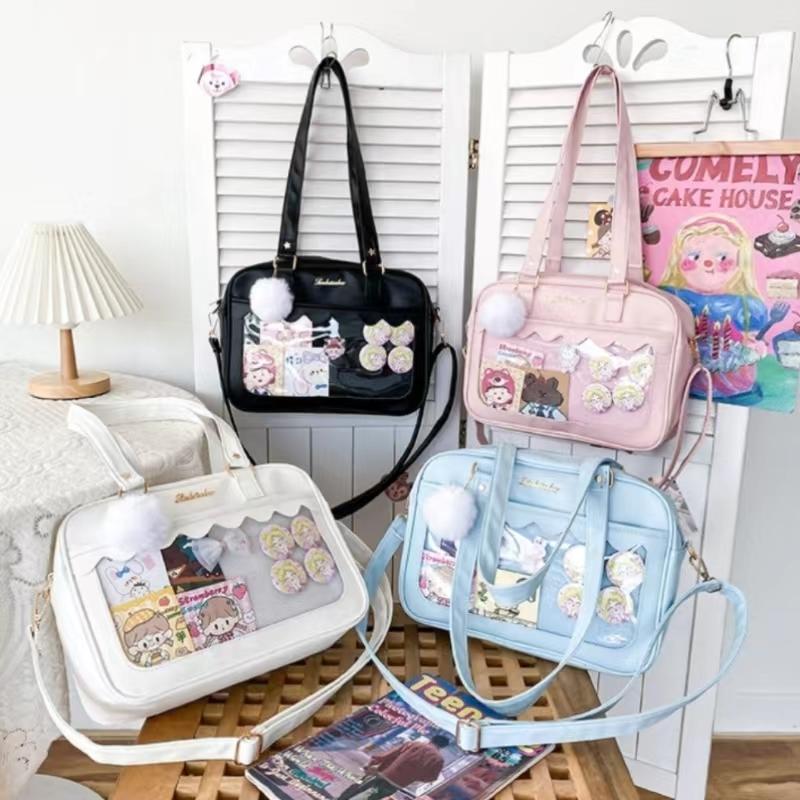Women's Japanese Style Kawaii Shoulder Bag New Ita Bag Transparent JK Tote Handbag Student Preppy Luxury Messenger Crossbody Bag