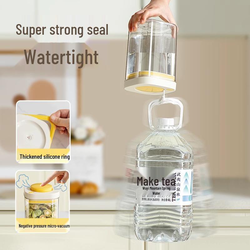 Press-Down Vacuum Seal Food Storage Jar for Coffee Beans & Grains