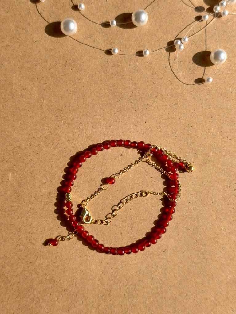 French Simple Retro Classic Burgundy Earrings Women'S Bracelet Small Fresh Women'S Series Elegant Jewelry Light Luxury