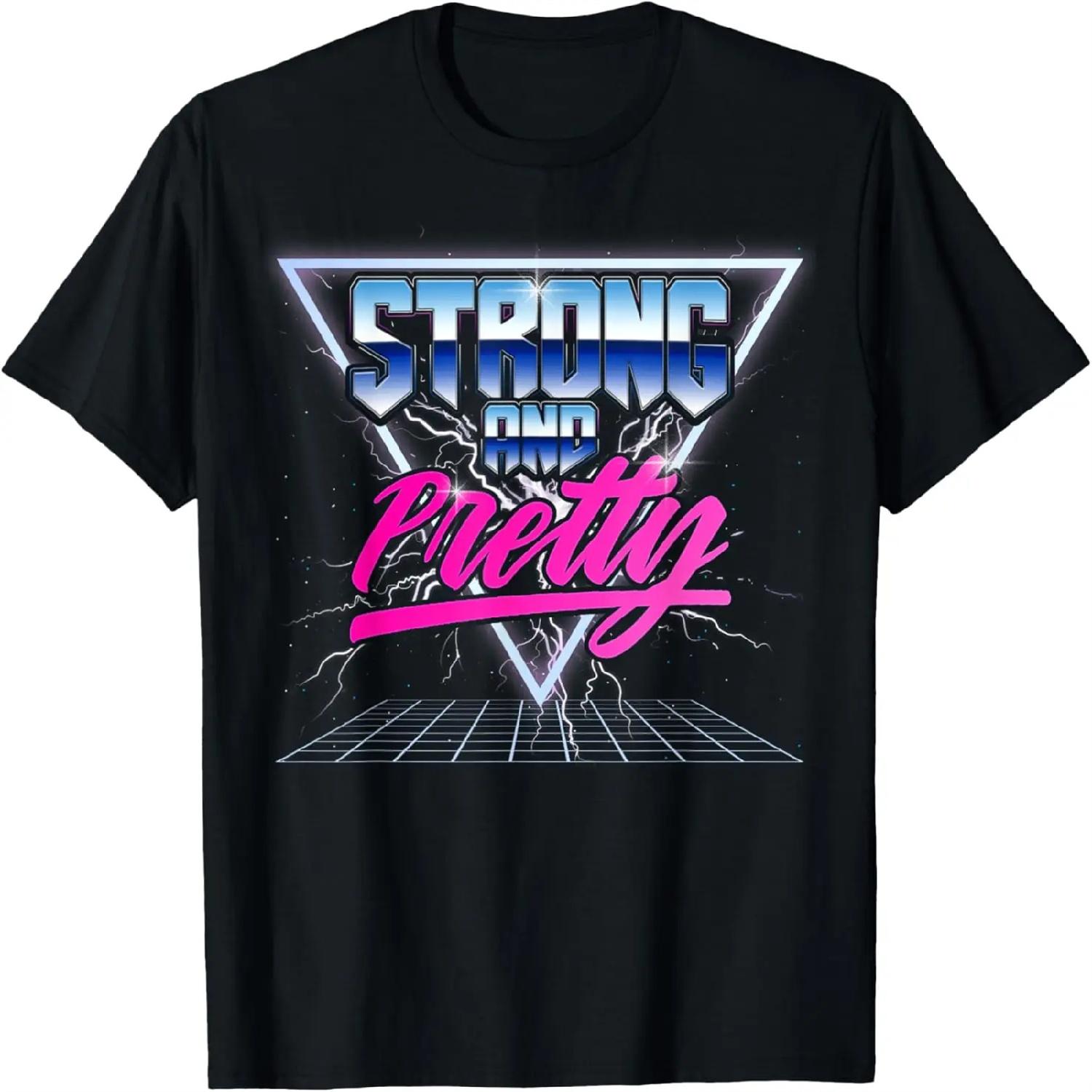Strong and Pretty 90s 80s Vaporwave Bodybuilding Gym Men T-Shirt XXXXXL разноцветный