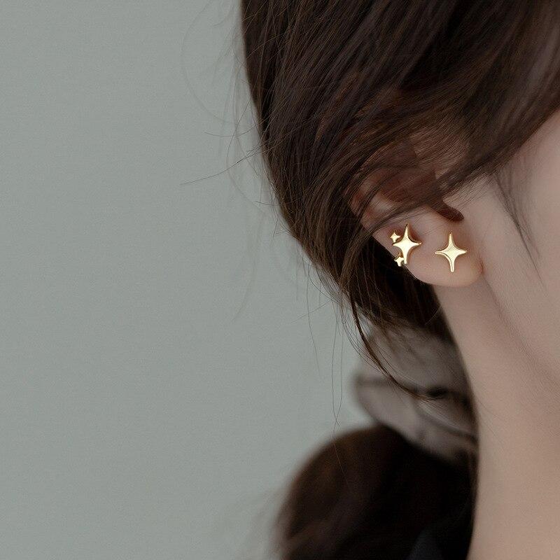Real Color Adorable For Women Geometric Stud Earrings Sleek Minimalist Jewelry GirlsCute Stud