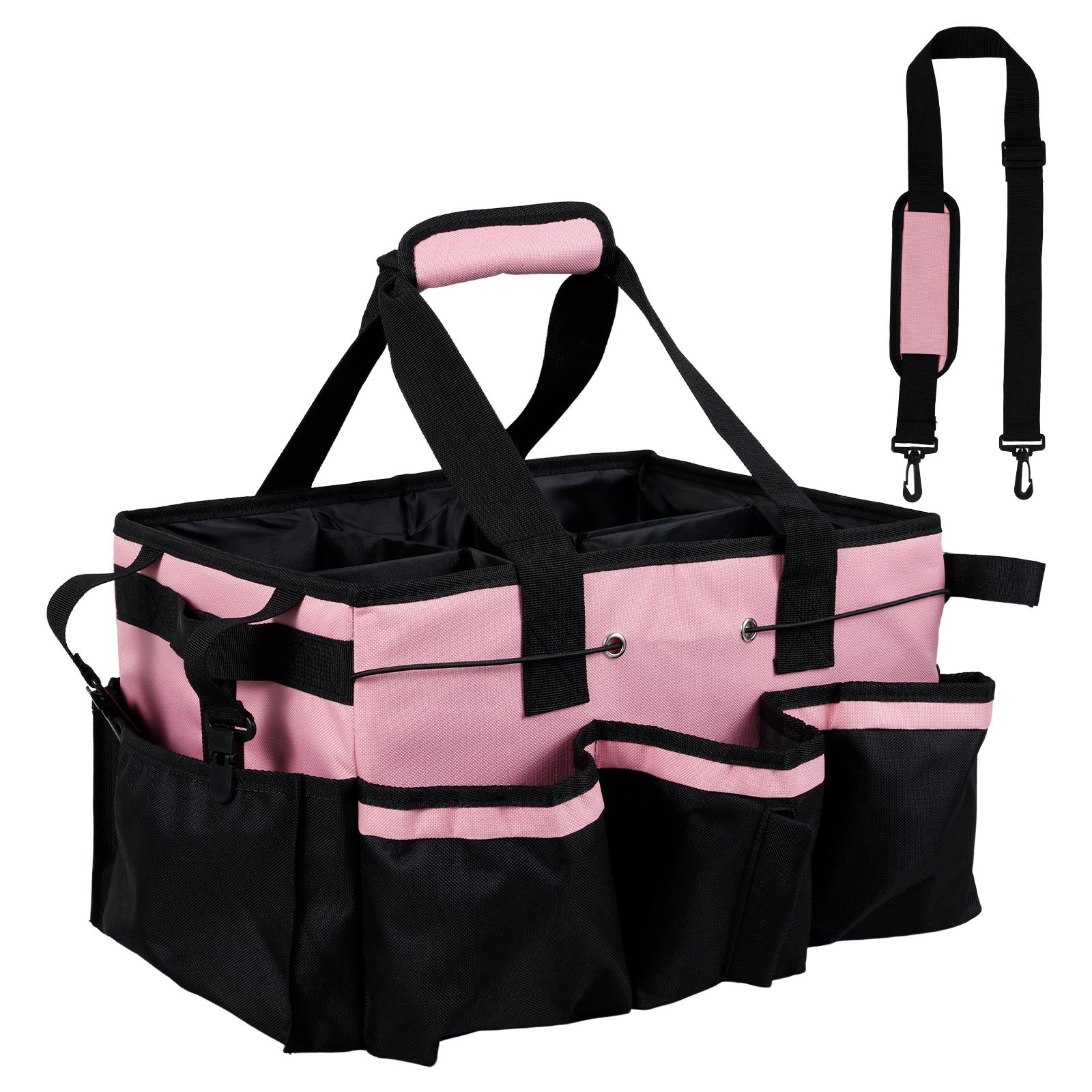 

Large Capacity Cleaning Tools Storage Bag Multifunctional Tool Organizer Bag with Handle Waterproof Electrician Storage Toolkit 37x26x23 cm розовый