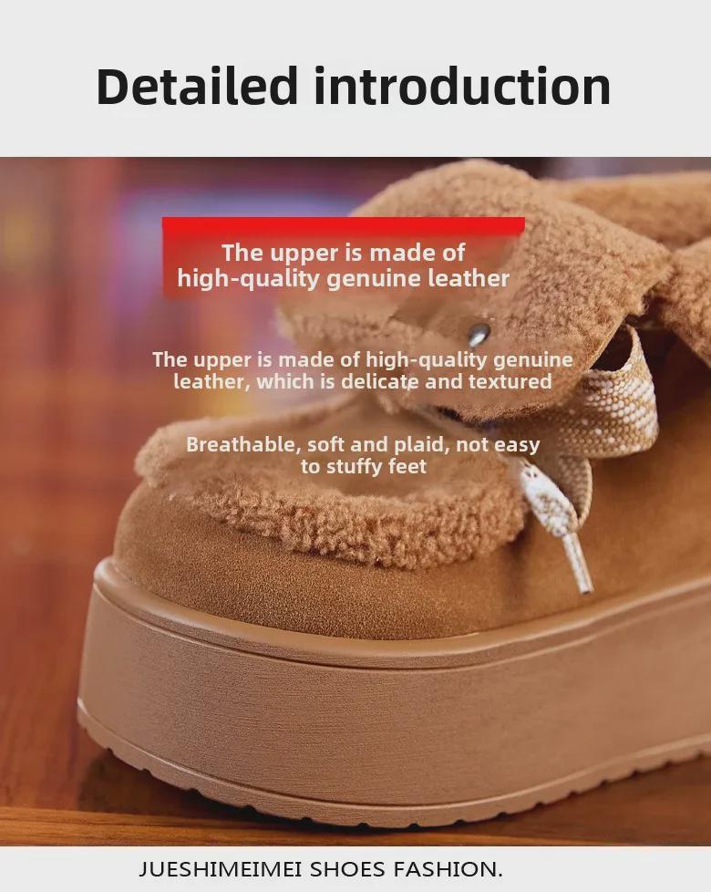 Women's 8611 Thick-Soled Non-Slip Warm Snow Boots, Plus Velvet, Heightened for Winter 2024