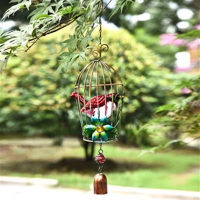 Outdoor Metal Wind Chime Pendant Bird Cage Wind Chime Stained Glass Spray Painted Crafts Hanging Decorations Decoration Crafts