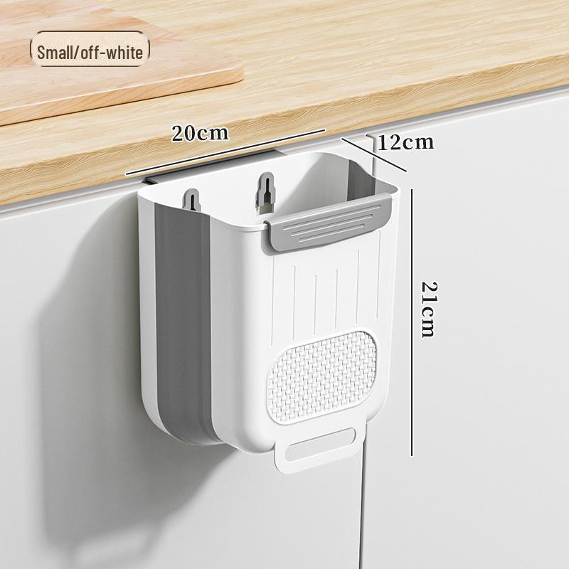 Wall-Mounted Foldable Kitchen Trash Bin with Cabinet Hook Small 6L