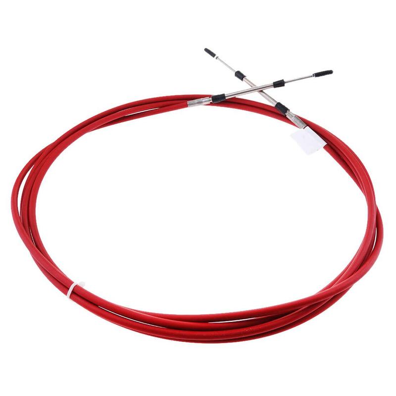 2Pcs 13Ft Outboard Marine Boat Motor Throttle Shift Control Cable Lever Fit for 10-32UNF Threaded Connectors 175mm Mini Stroke