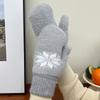 1Pair Snowflake Style Fashion Women Winter Gloves Insulated Extra Warm Fingerless Mittens