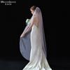 Plain Solid Color Tulle Bridal Veil Single Layer Soft Flowy Simple Wedding Veil White Lavender Light Blue Floor Length Veil For Bride Elopement Shoot