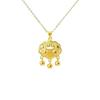 Versatile Chinese Ruyi Pendant Necklace with Hollow Fu Character - Women's Temperament Clavicle Chain Accessory