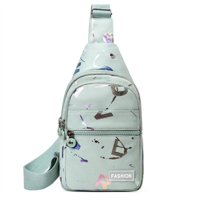 Women'S Chest Bags Geometric Print Oxford Cloth Casual Crossbody Bag Sports Travel Outdoor Chest Shoulder Bags