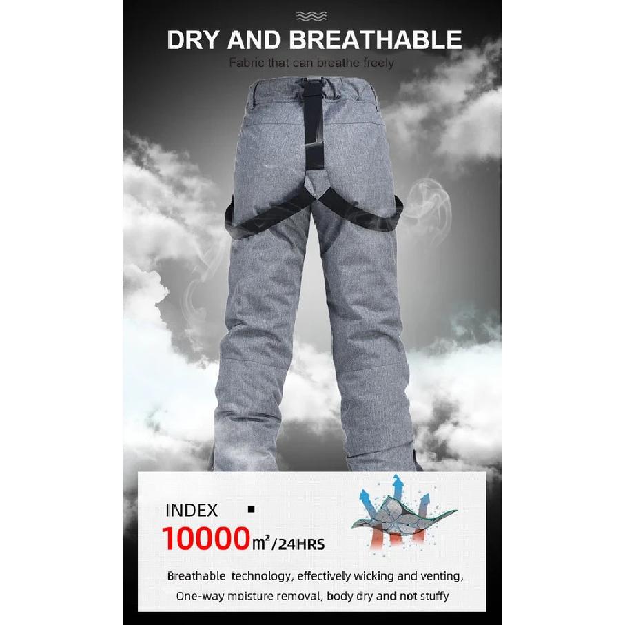 High Quality Men Women Winter Thick Warm Skiing Pants Windproof Waterproof Suspender Trousers Snow Snowboard Pants Plus Size