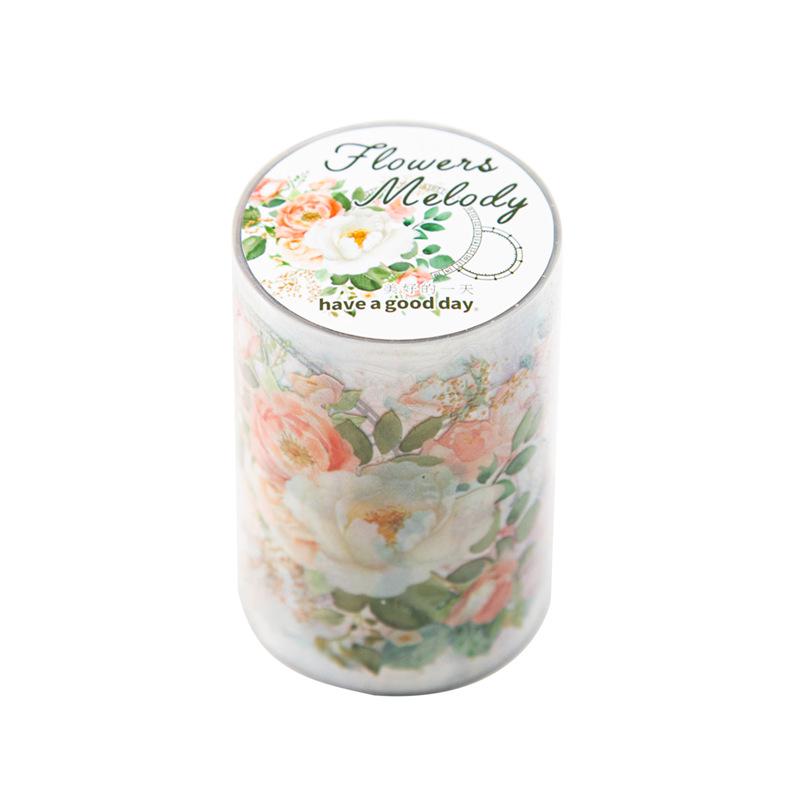 Blooming Melody Floral Collage Die-Cut Adhesive Tape - Decorative Journal Stickers