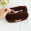 1 Pcs Lamb Hair Makeup Bag, Plush Storage Bag High Aesthetic Value Internet Celebrity Cute Stationery Bag Large Capacity