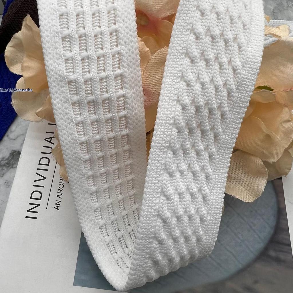 Soft, Elastic Knitted Tape with Widened Stripe for Clothing Accents and Decoration