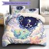 Bulbasaur Pattern Bedding Quilt Set Quilt Cover Pillowcase Home Decoration Birthday Gift (1 * duvet cover + 2 * pillowcase, without core)