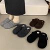 New Women Slippers Mules Fur Women Shoes Winter New Buckle Flats Platform Walking Plush Ladies Slides Casual Warm Indoor Boots