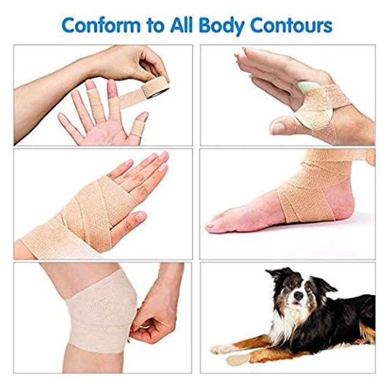1/5/10/30/50PCS Self-adhesive Bandage Flexible Stretch Sports Elastic Tape for Sprains and Swelling Finger Protection Bandage