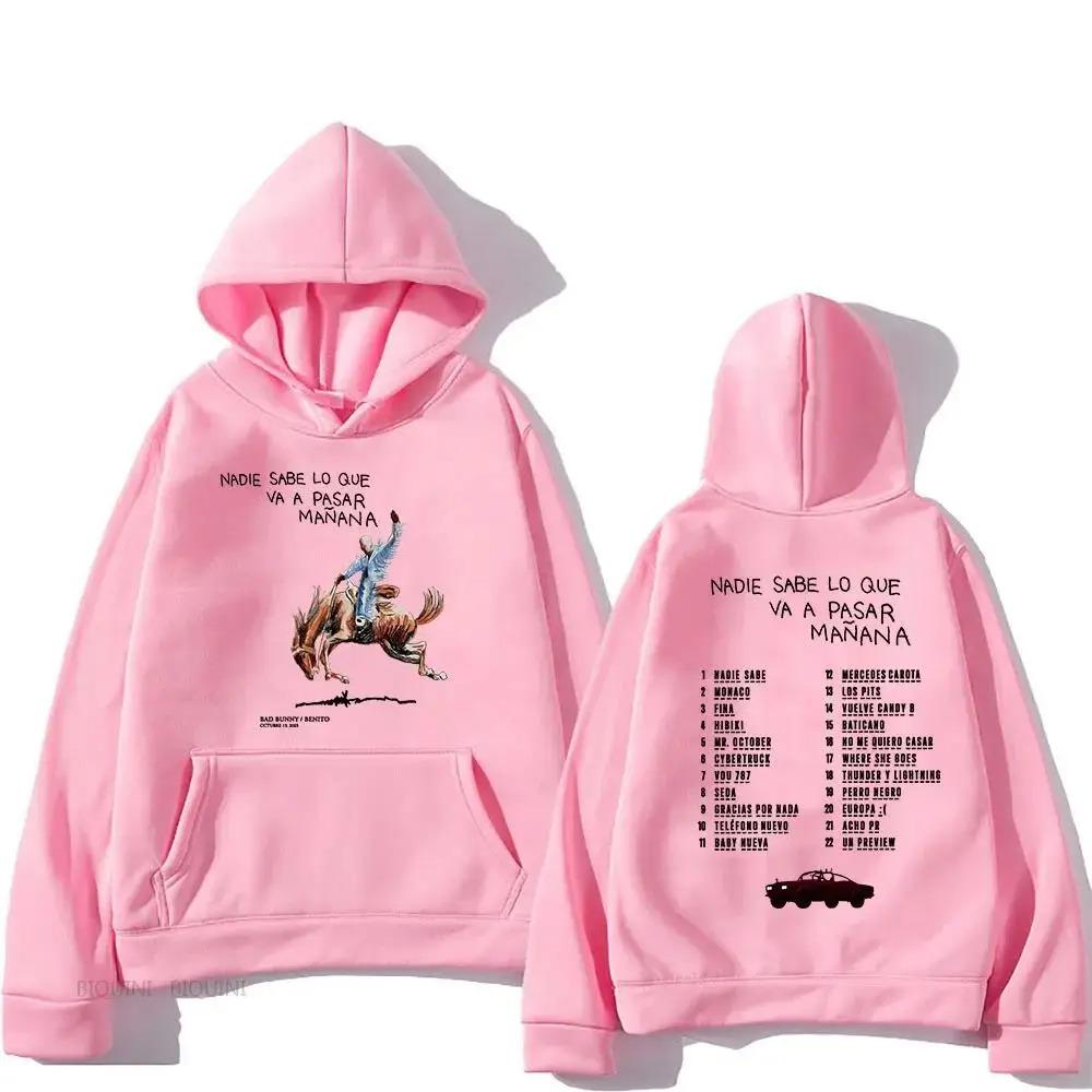 

Bad Bunny RIP Hoodies Men Women Clothing Sudaderas Album Nadie Sabe Lo Que Va Pasar Manana Sweatshirts Long Sleeve Autumn 2XL