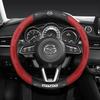 2025 Quente 38CM Capa de Volante em Fibra de Carbono e Couro Para Mazda 2 3 CX5 CX30 CX8 CX3 Mazda2 6 5 CX9 BT50 Acessórios Automotivos