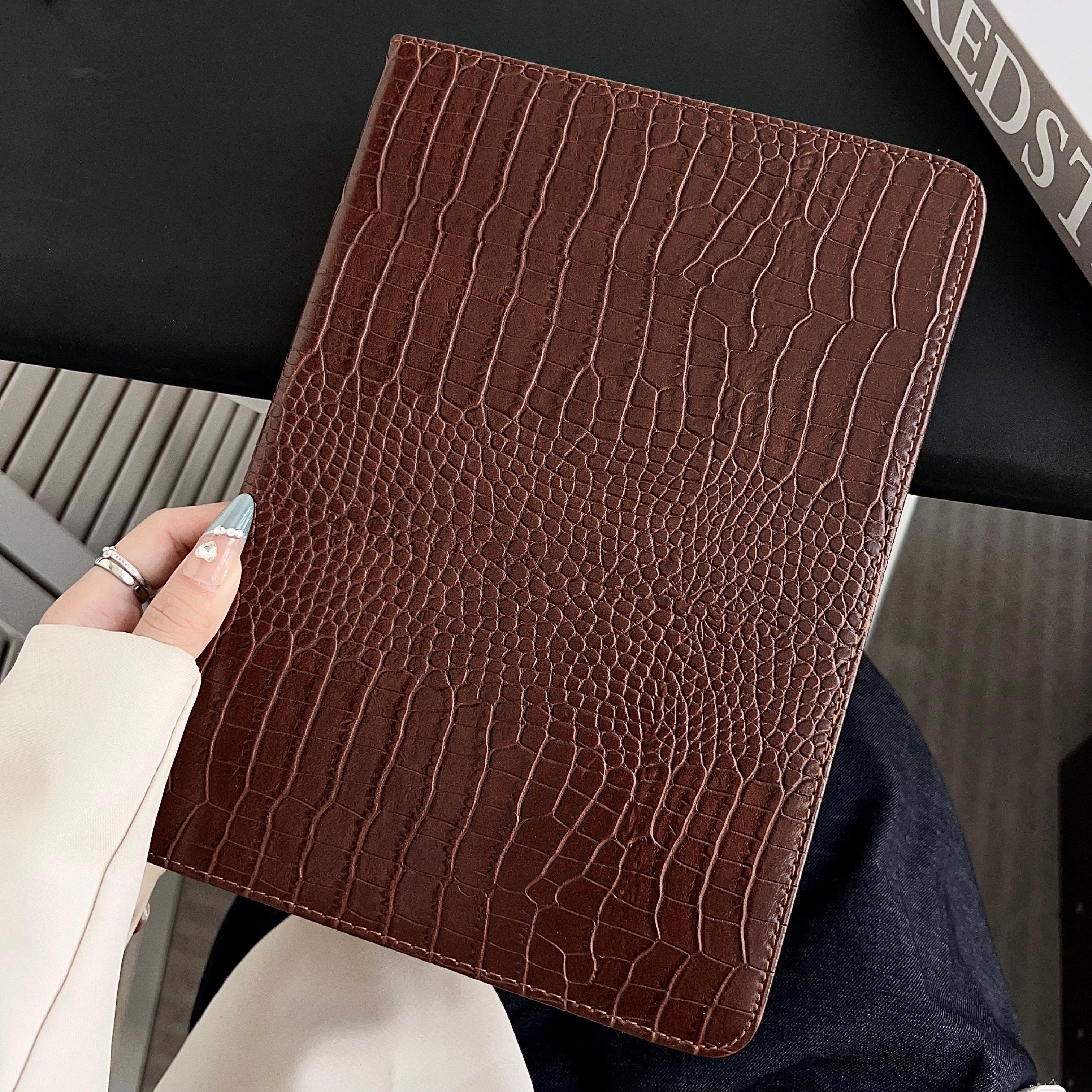 Leren Flip Hoesje met Krokodillenpatroon voor iPad Air 11 3 10.5 5e 6e 7e 8e 9e Gen 10.9 11e Pro 11 Mini 6 Hoesje iPad 10 2022 10.9 bruin