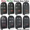 Tukellen For Jeep Dodge Key Fob Cover Premium Soft Full Protection Key Case Shell Compatible With Jeep Grand Cherokee Wrangler Compass Cherokee