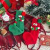Cute Cartoon Christmas Gift Coral Fleece Mid Tube Socks Christmas Socks Children Funny Big Eyes Holding Hands Socks