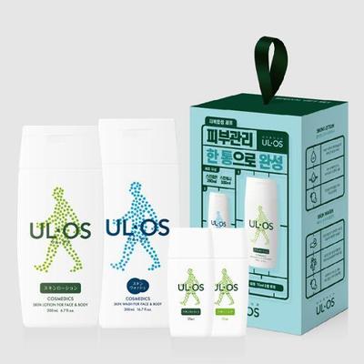 ULOS Combination Oil 2 Types Special (skin Lotion 200ml + Skin Wash 300ml + Skin Lotion 15ml + Skin Milk 15ml), Korean Men's Popular Cosmetics