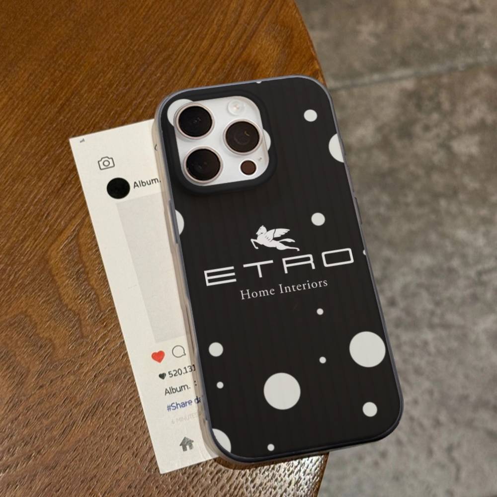 

Luxuxy E-ETRO Logo Corrugated Stripe Phone Case For IPhone 17 16 15 14 13 12 11 Pro Max Plus Pro Shockproof Cover iPhone 17 Air