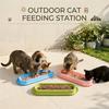 ABKP-Multi-Cat Home 4Pack Long Pet Food Bowls Large Capacity Non-Slip Easy Clean Dishes Indoor & Outdoor Feeding