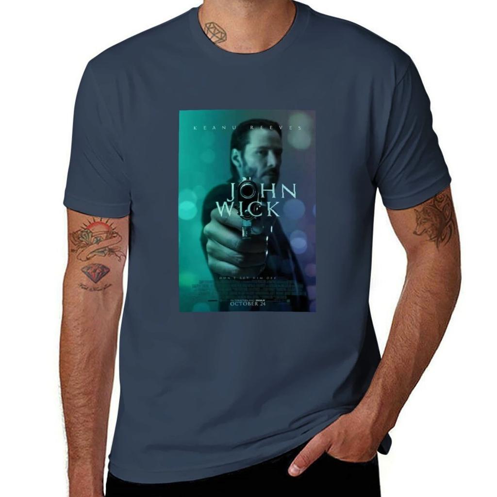John Wick Actionfilm Po T-Shirt Stilvolles Grafisches Kurzarm Top