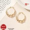 Retro Gold Faceted Round Bead Shiny Earrings - High-End Individual Ear Hoops