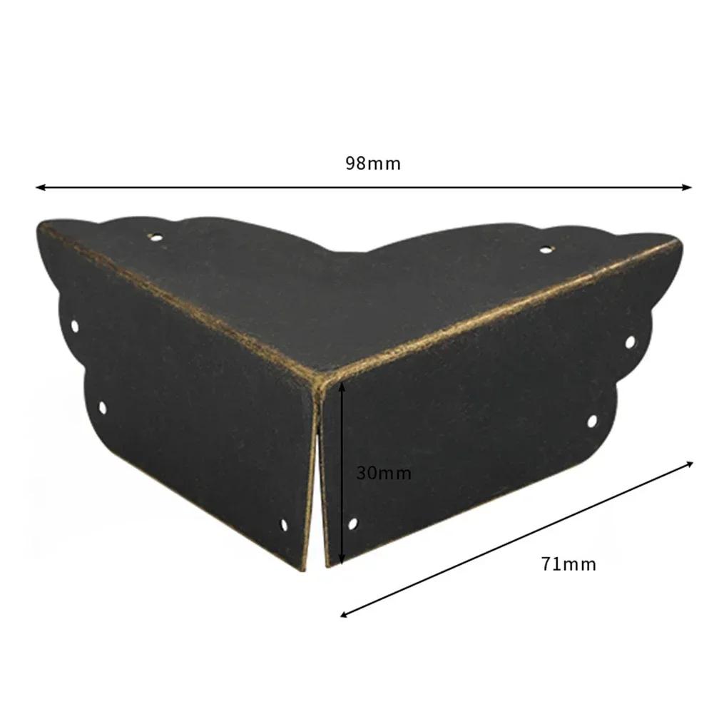 4 ks Dárková krabička Kovový rohový chránič Krabička Dekorativní roh Starožitná šperkovnice Rohový chránič Se šroubem Nábytkové kování