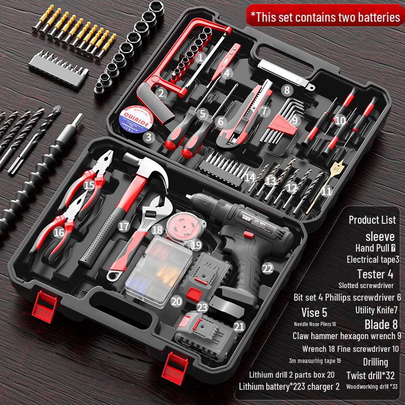 Multifunctional Electric Drill & Household Repair Tool Set for Carpentry and Electrician Tasks
