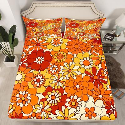 Retro Pattern Bed Hat Three-Piece Digital Printing Bedding Bed Hat Three-Piece Set Children And Adults