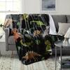 Cartoon Dinosaur Flannel Throw Blanket, Hypoallergenic Tear Resistant All-Season for Office Sofa Bed, Halloween Christmas Gift