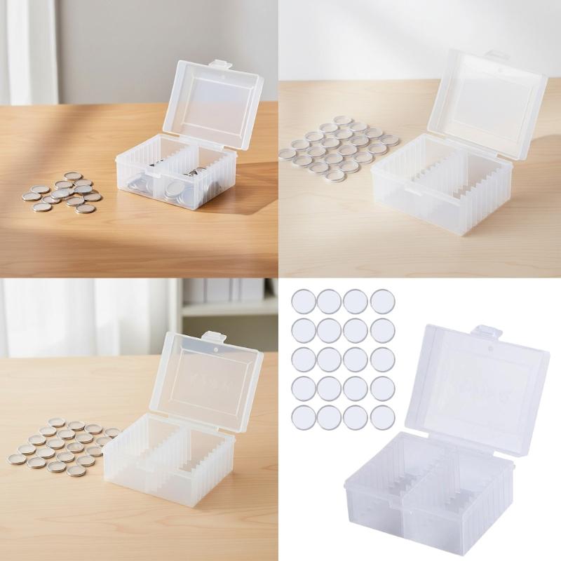 Clear Round Plastic Coin Holder For Easy Viewing And Display Of Collectible Items With Protective Cover