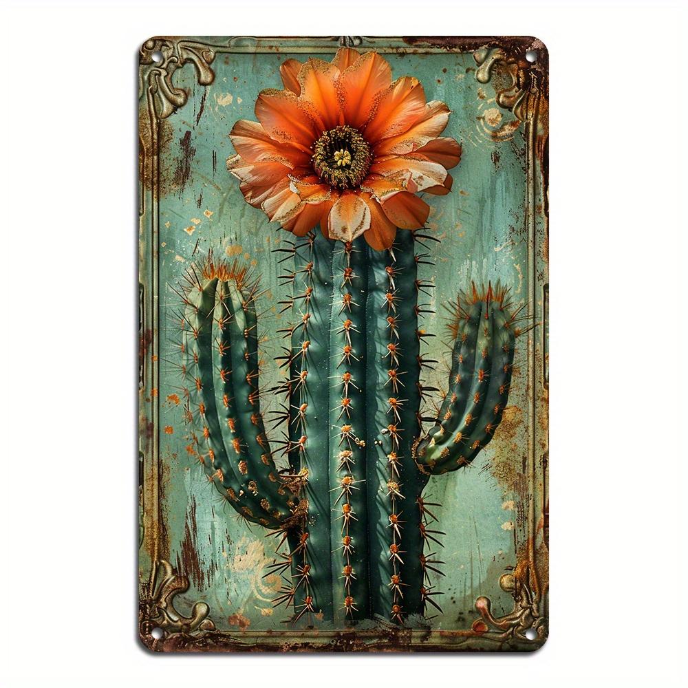 Vintage Bird Cactus Flamingo Metal Tin Sign Wall Art for Home, Bar, Garage & Garden Decor | Easy-Hang Vintage Animal Design