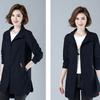 7XL Black Coat Women Windbreaker Spring Autumn Coats Hooded Women Outerwear Mid-Length Trench Coat Female