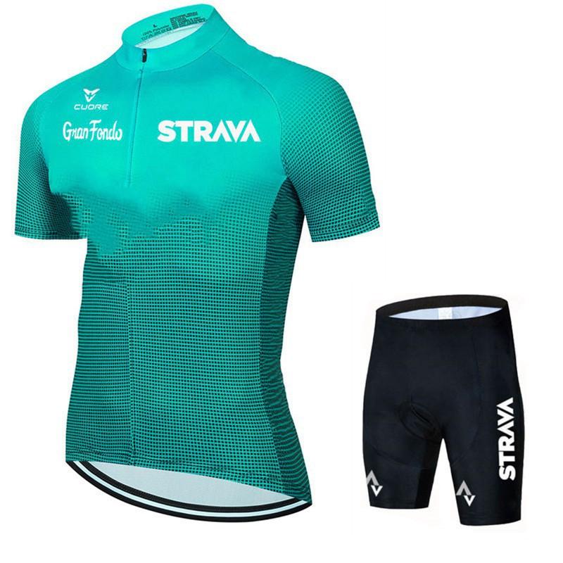 

Short-sleeved Men s Cycling Suit Mountain Breathable Bicycle Set Strava Team 5XL