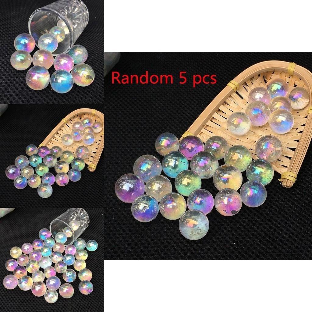 Atemberaubende weiße Regenbogen-Aura-Kugel Titan-Saatgut-Quarzkristallkugel zur Heilung Dekoration