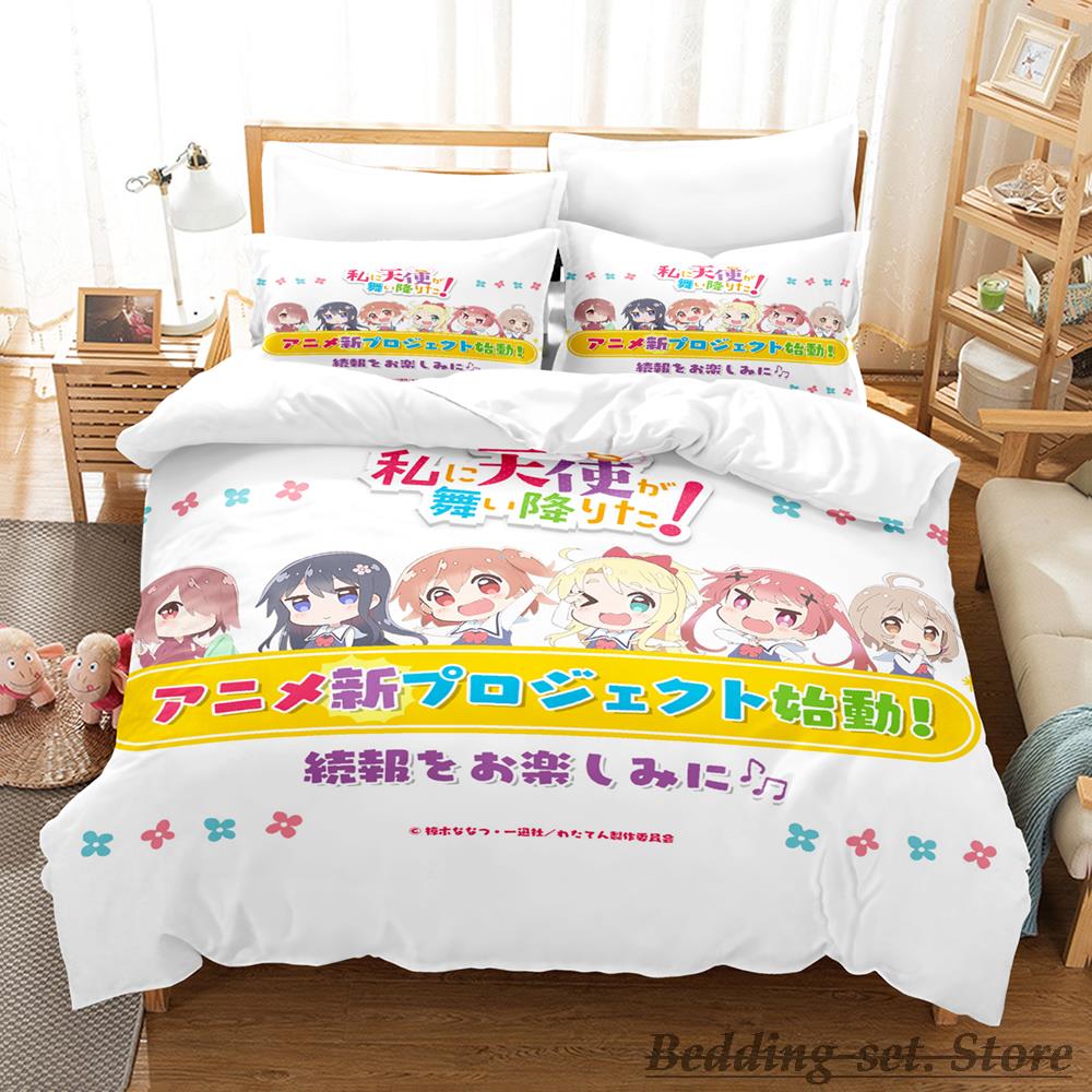 2023 Wataten! An Angel Flew Down To Me Bedding Set Single Twin Full Queen King Size Bed Set Adult Kid Bedroom Duvetcover Sets