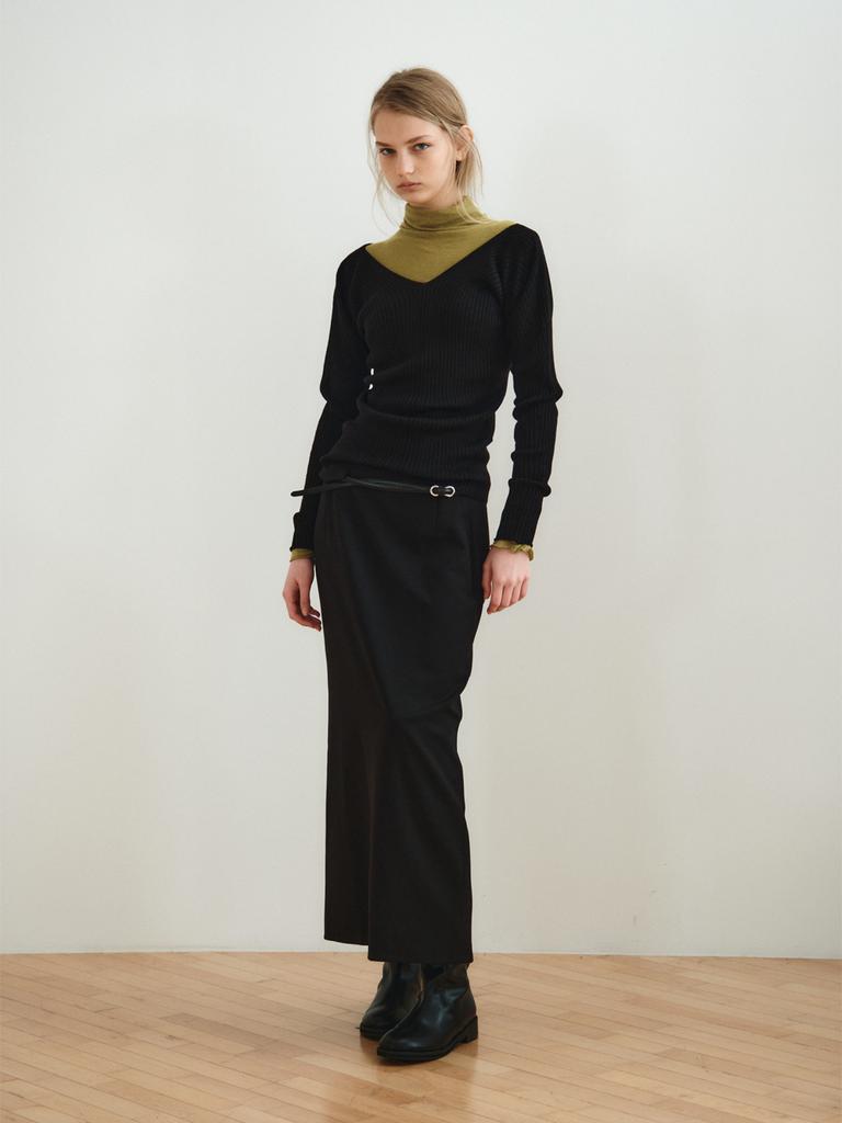 REPLAIN Maxi Long Skirt_Black