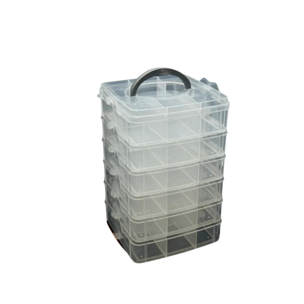 4/5/6-Layer Stackable Transparent Storage Box Handheld Organizer Multi-layer Storage Box Portable Jewelry Holder Toy Sorting